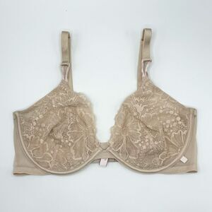 Victoria’s Secret Unlined Demi Bra in Lace Taupe-US 38D